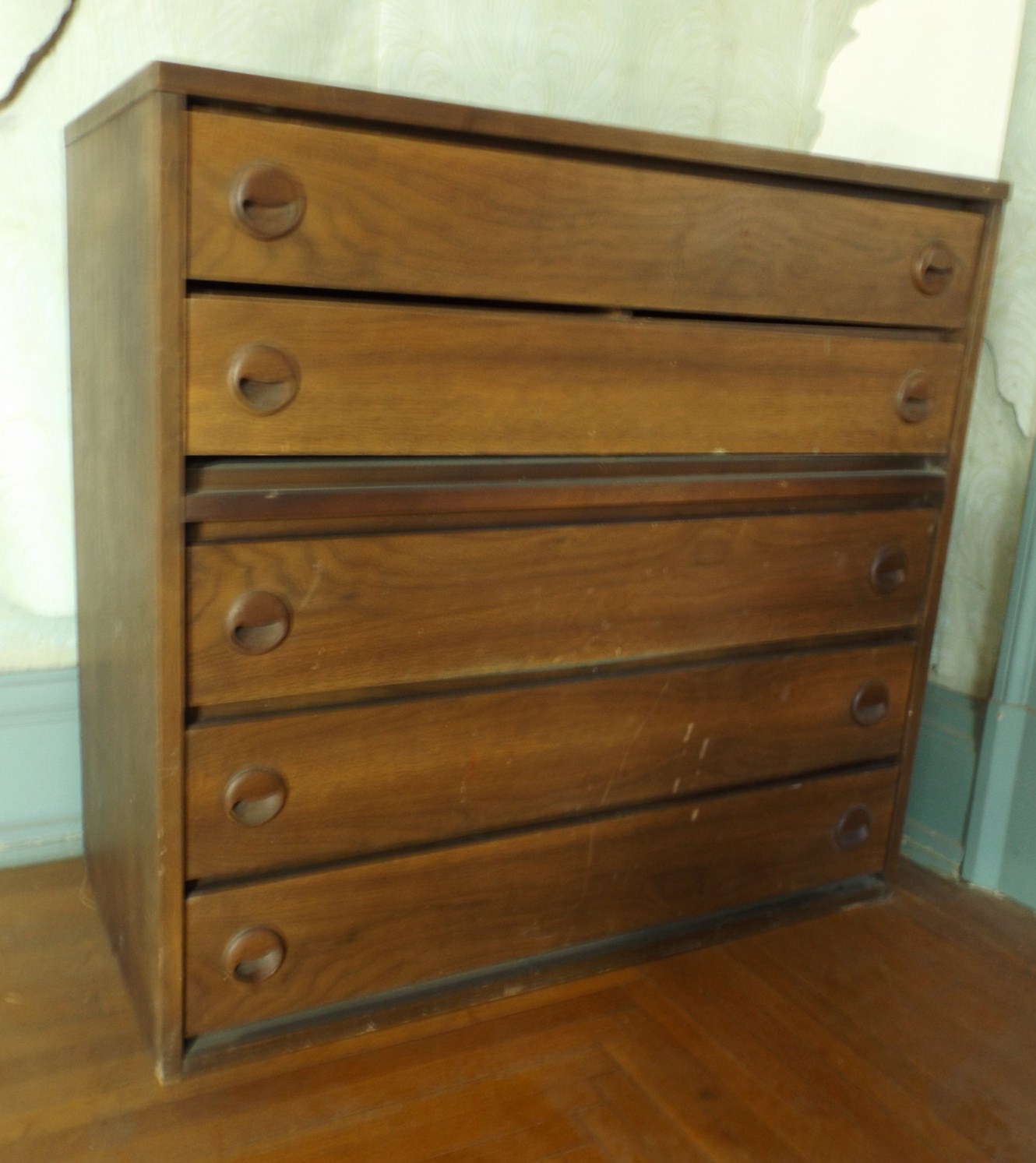 Danish Modern Teak Five Drawer Chest