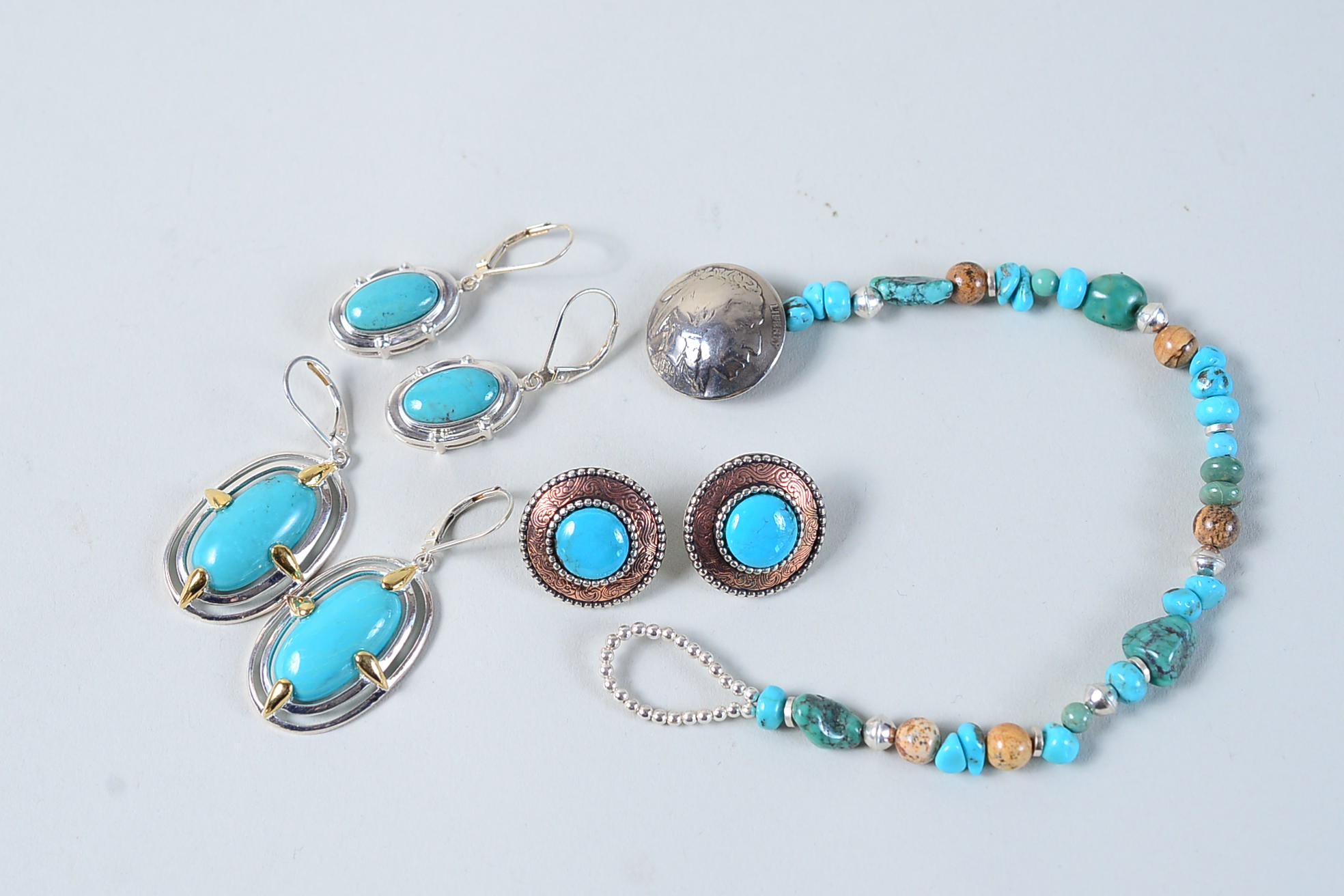 Sterling Silver&Turqoise Bracelet and Earrings