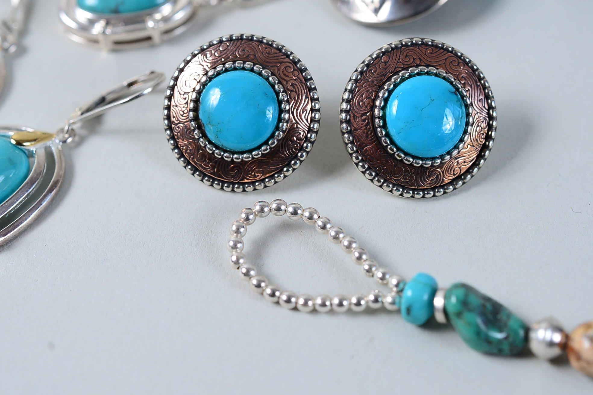 Sterling Silver&Turqoise Bracelet and Earrings