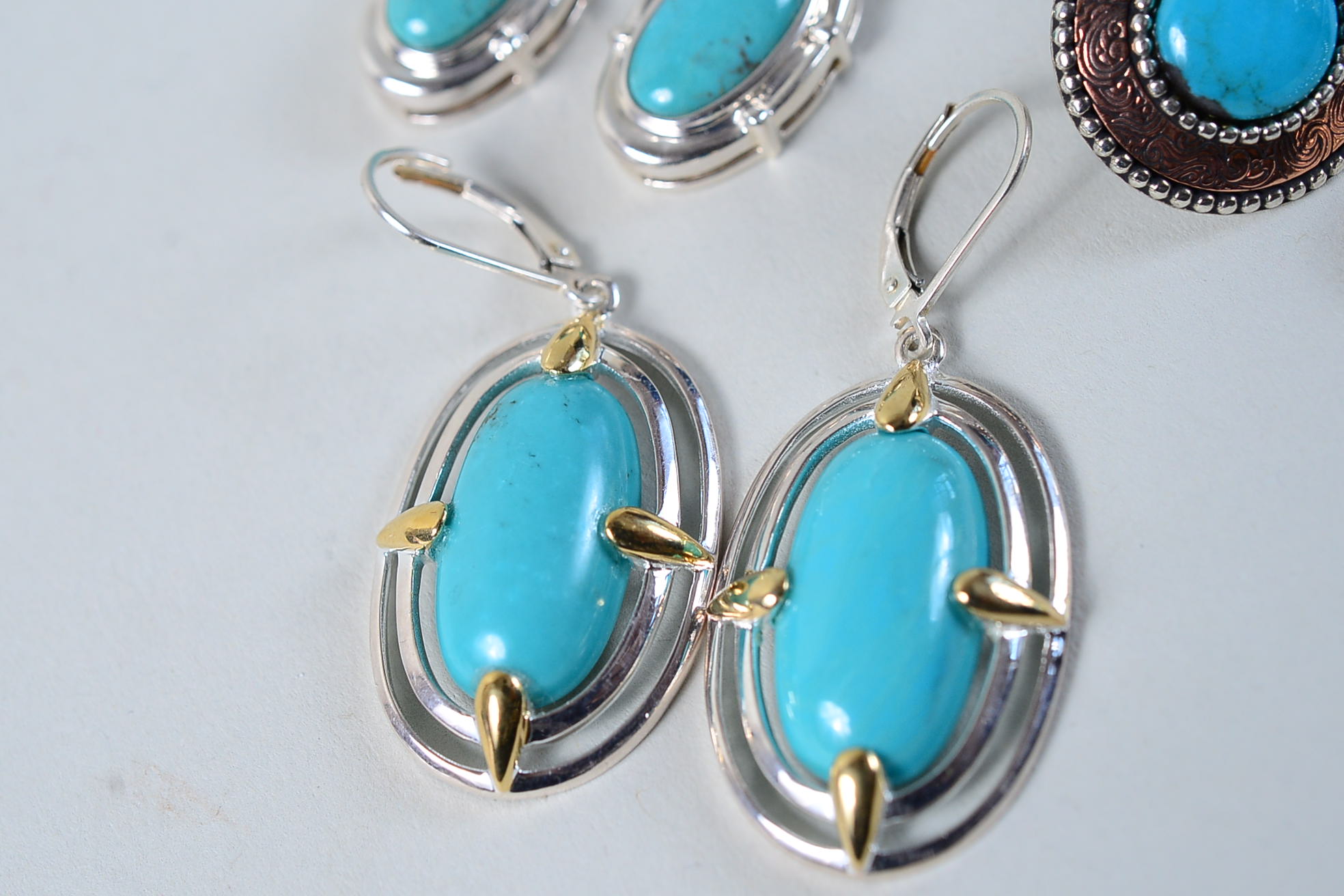 Sterling Silver&Turqoise Bracelet and Earrings