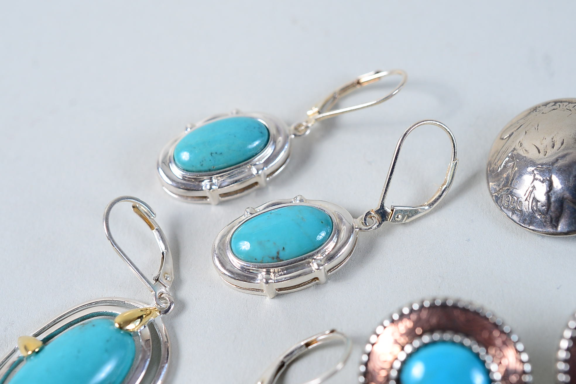 Sterling Silver&Turqoise Bracelet and Earrings