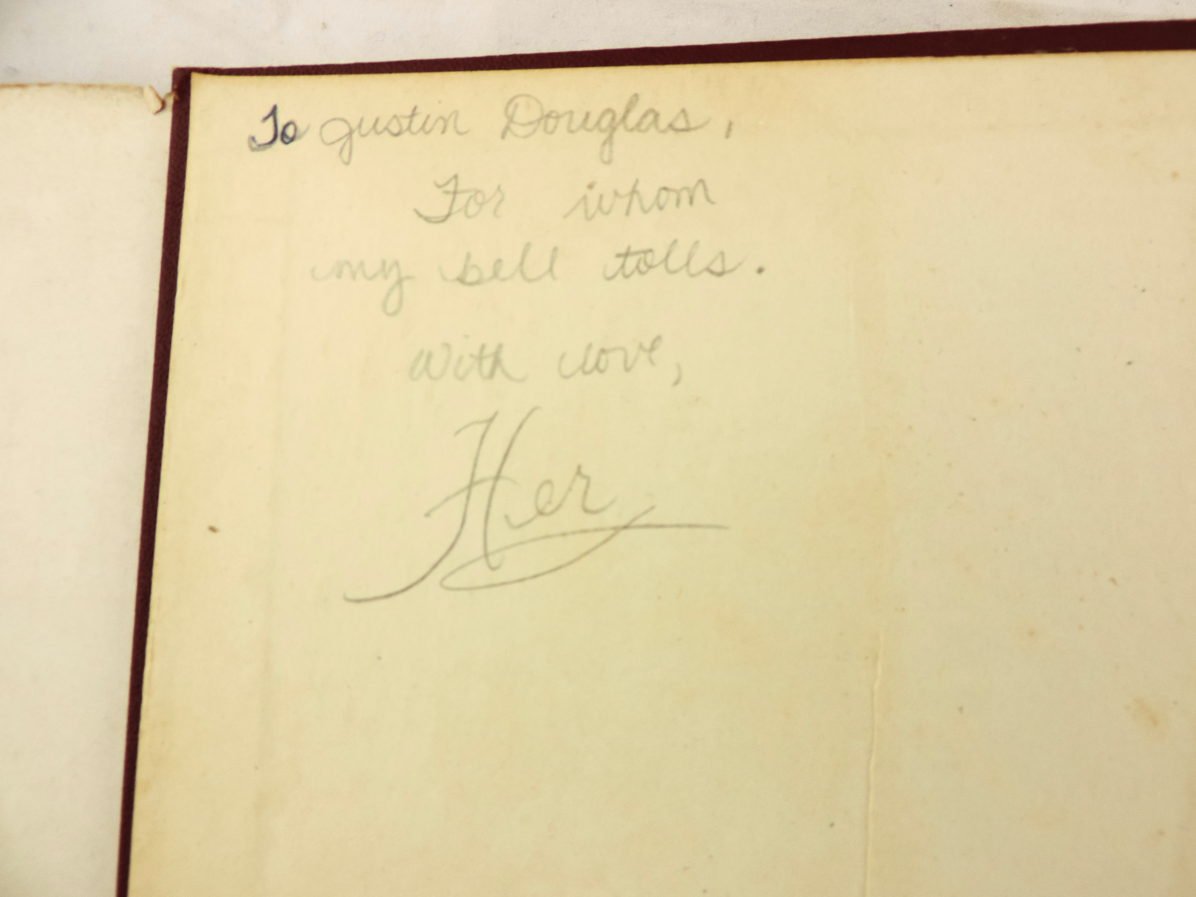 Ernest Hemingway "For Whom The Bell Tolls" 1940