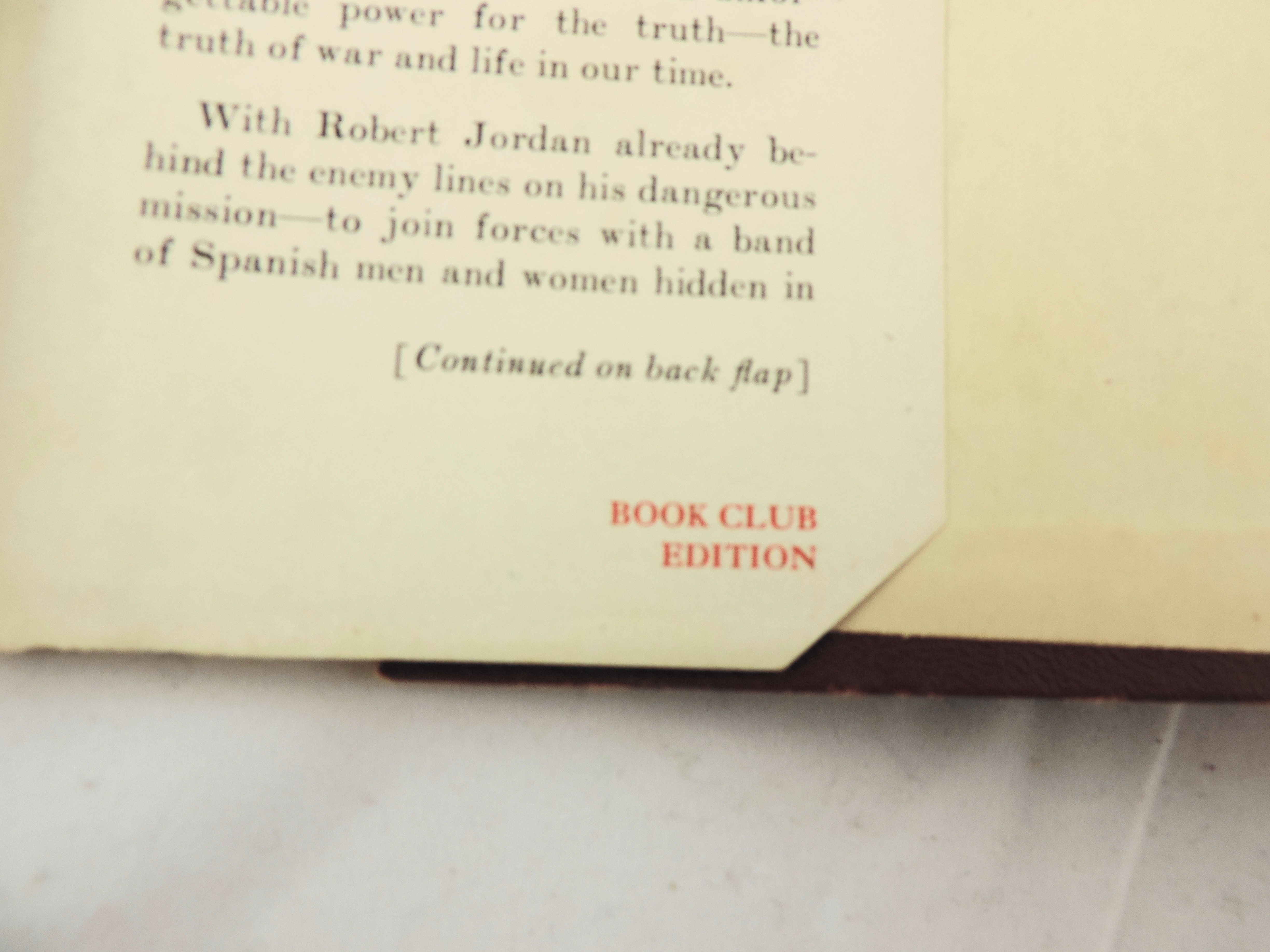 Ernest Hemingway "For Whom The Bell Tolls" 1940