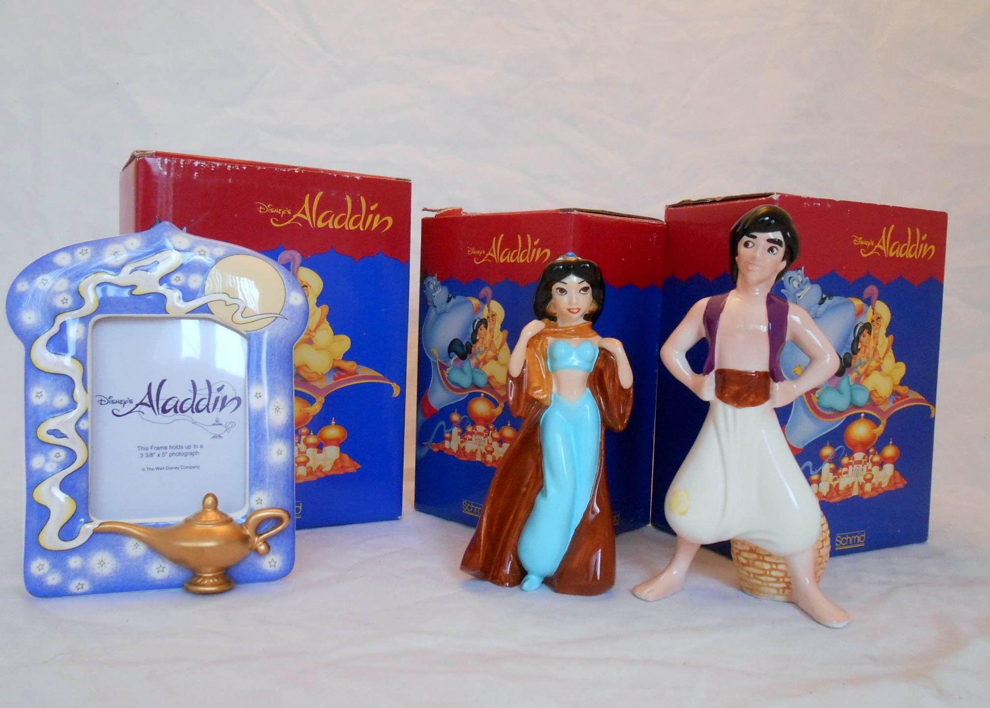 Three Disney's Aladdin Porcelain Collectibles