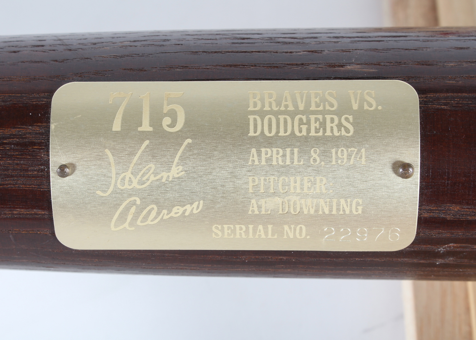 Hank Aaron Hillerich and Bradsby Promotional 715 Baseball Bat