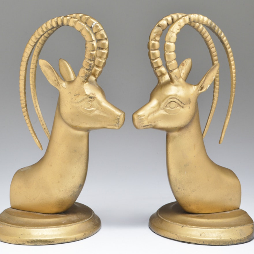 Pair of Gazelle Bookends