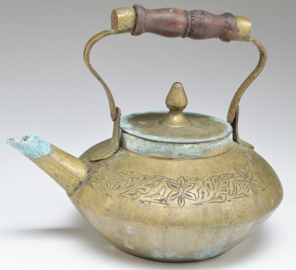 Brass Teapot and Cast Iron Incense Burner