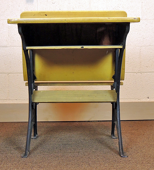 Vintage School Desk with Cast Iron Base