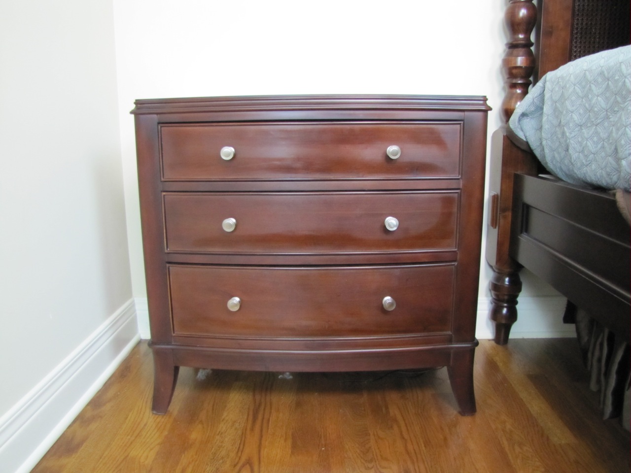 A Designer Mahogany Nightstand by Cresent Furniture Company