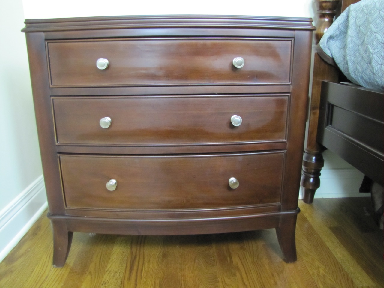 A Designer Mahogany Nightstand by Cresent Furniture Company