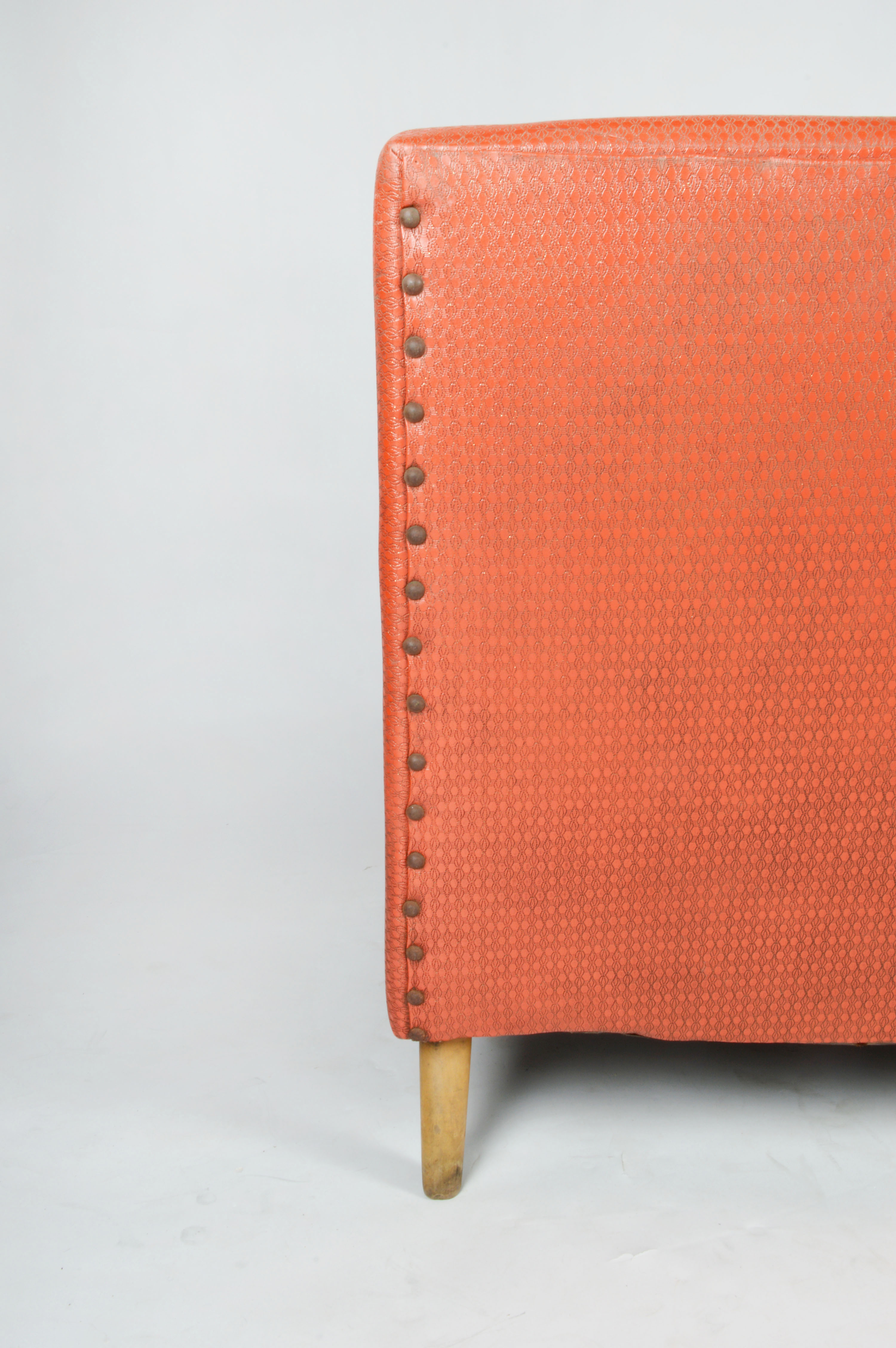 Vintage 1950s Red Vinyl Sectional Sofa