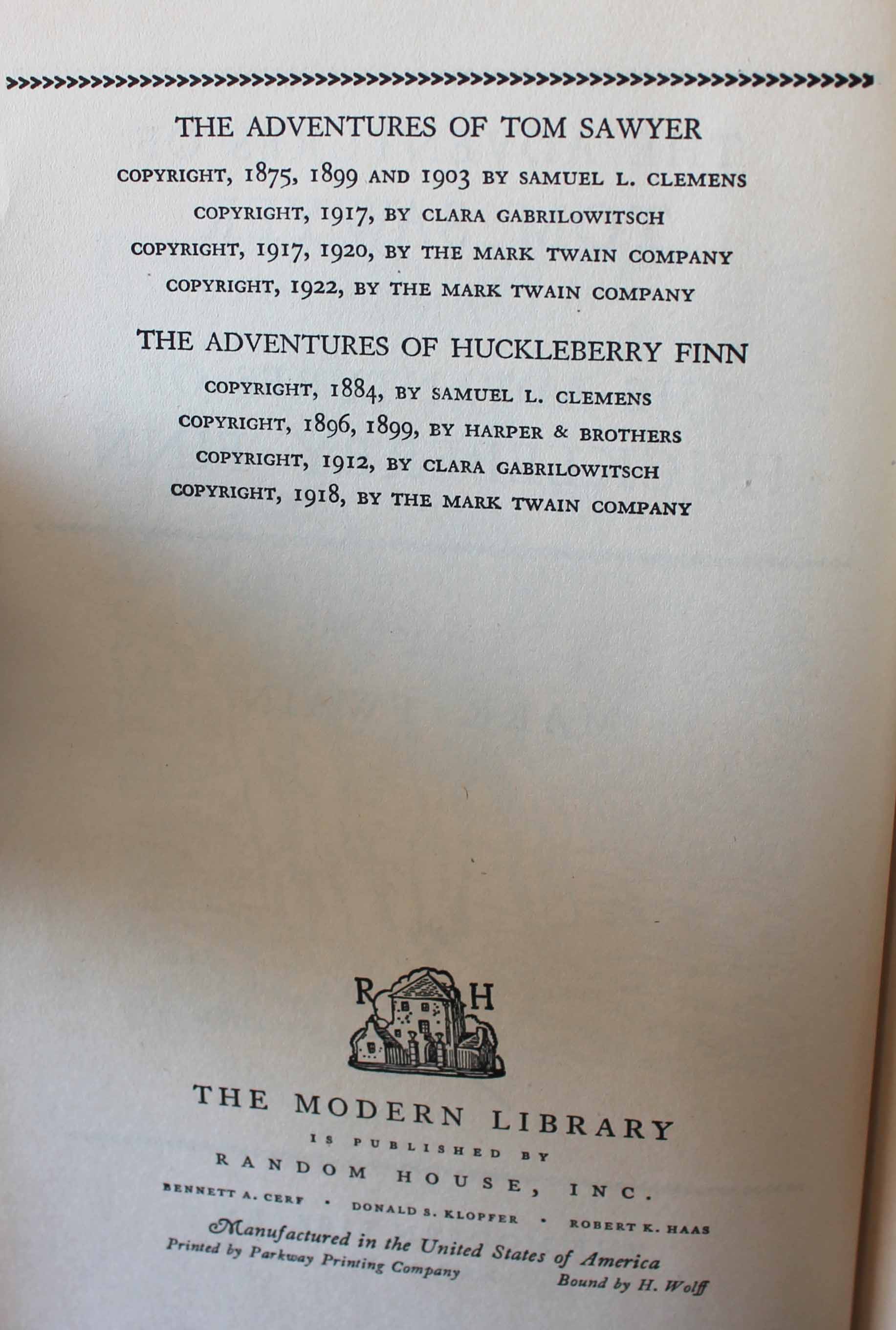 Mark Twain's Tom Sawyer and Huckleberry Finn