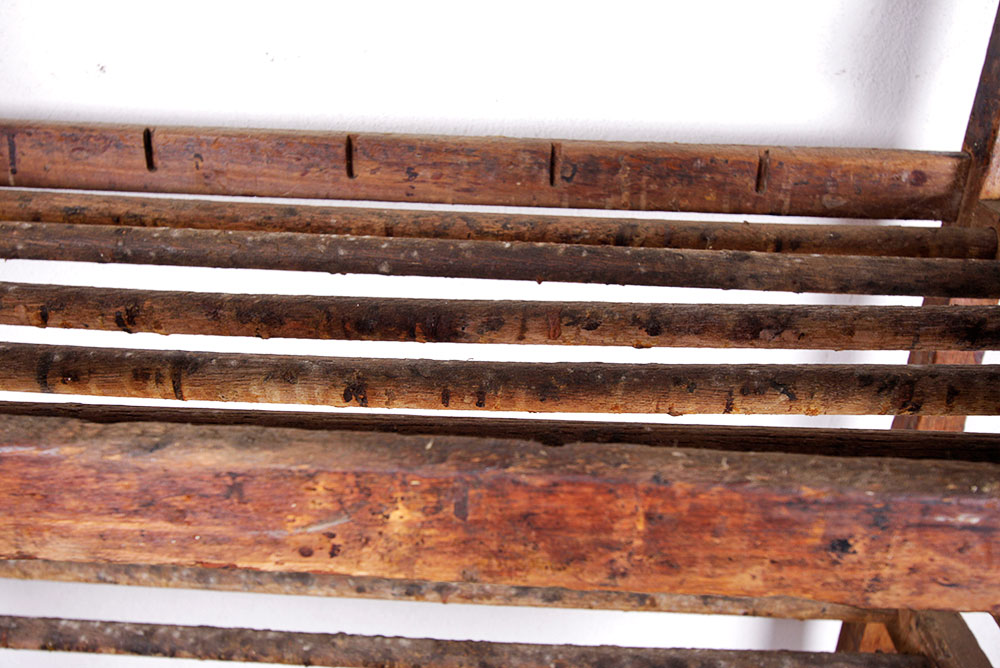 Antique Rustic Wooden Rolling Baker's Rack