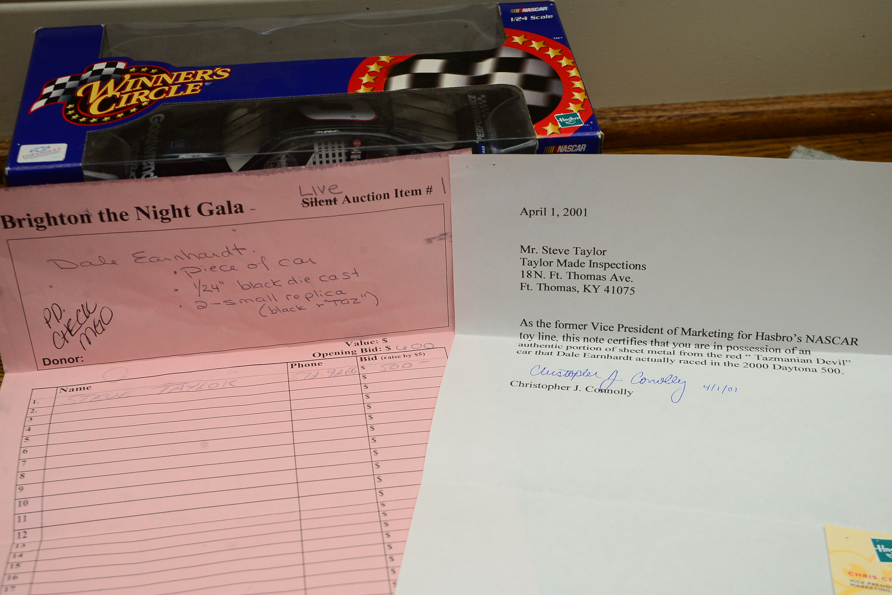 Authentic Piece of Dale Earnhardt's  Race Car "Tasmanian Devil"