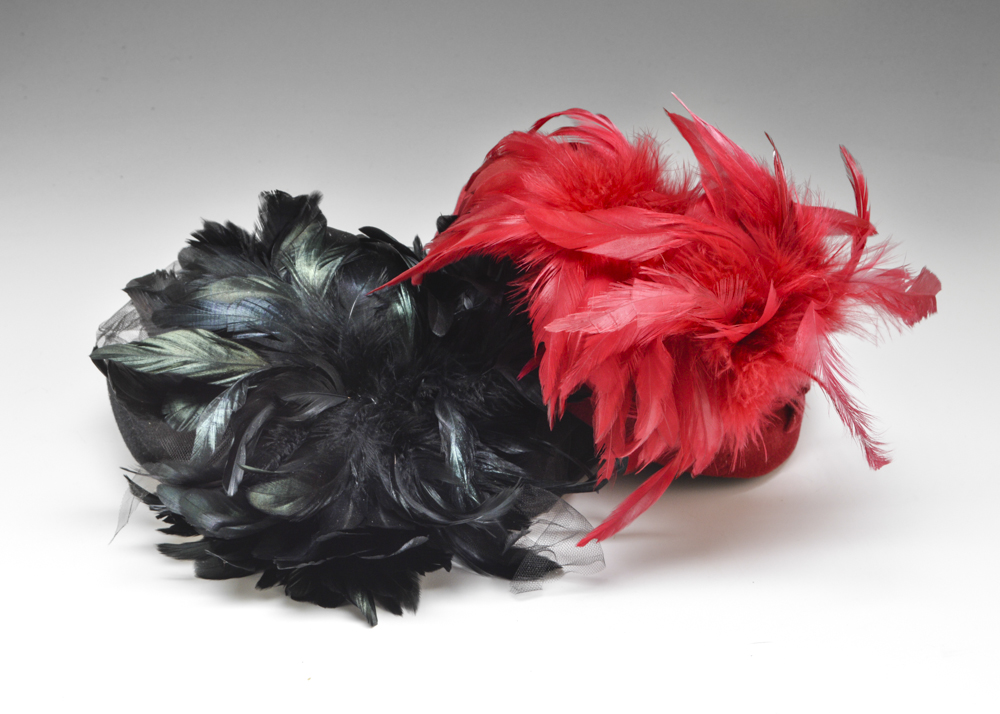 Two Vintage Feathered Hats