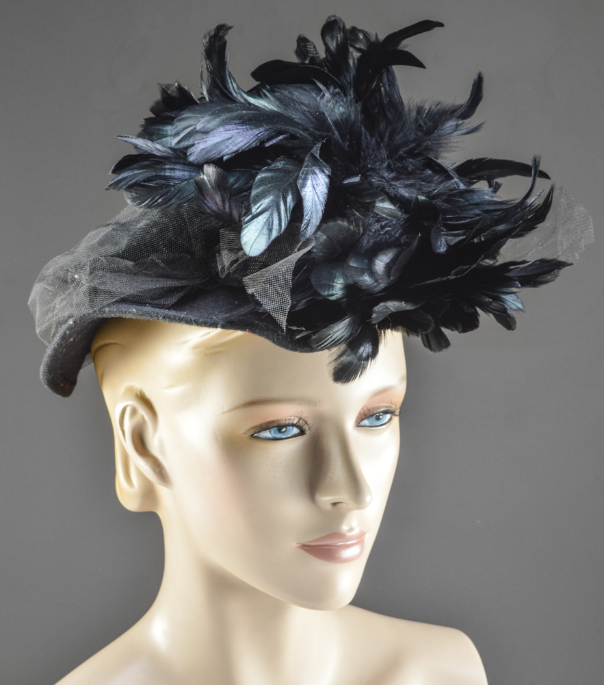 Two Vintage Feathered Hats