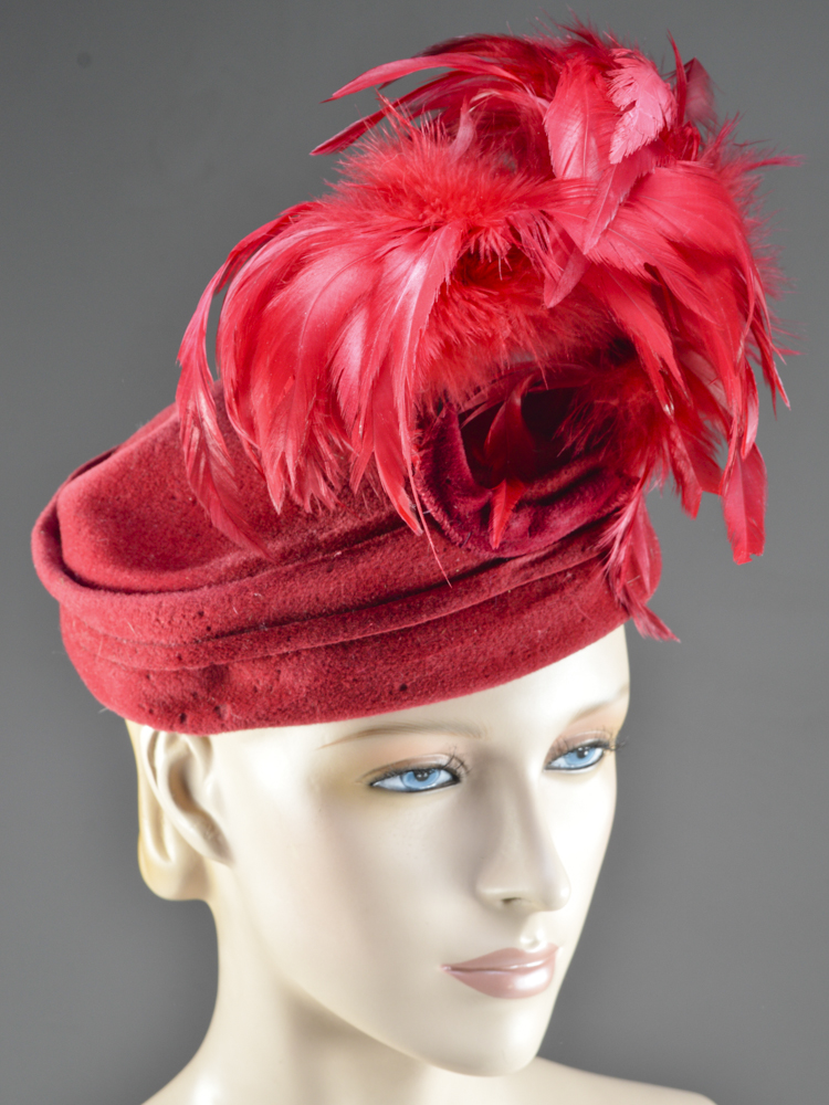 Two Vintage Feathered Hats