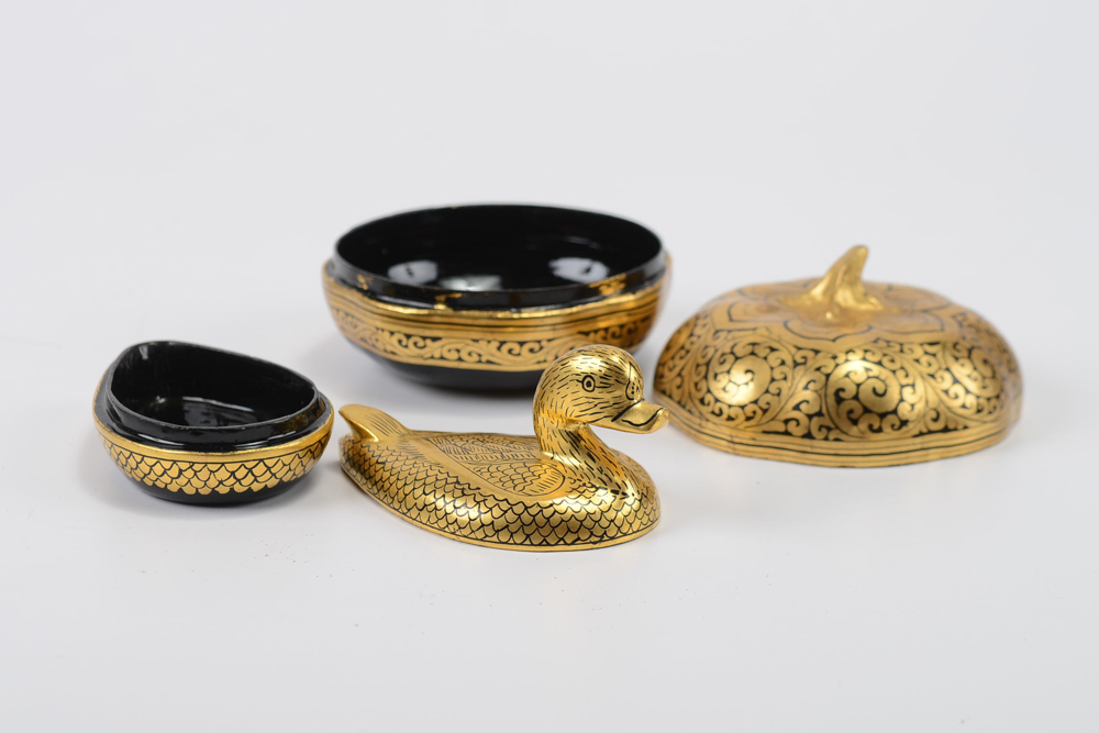 Gold Tone Table Top Accessories