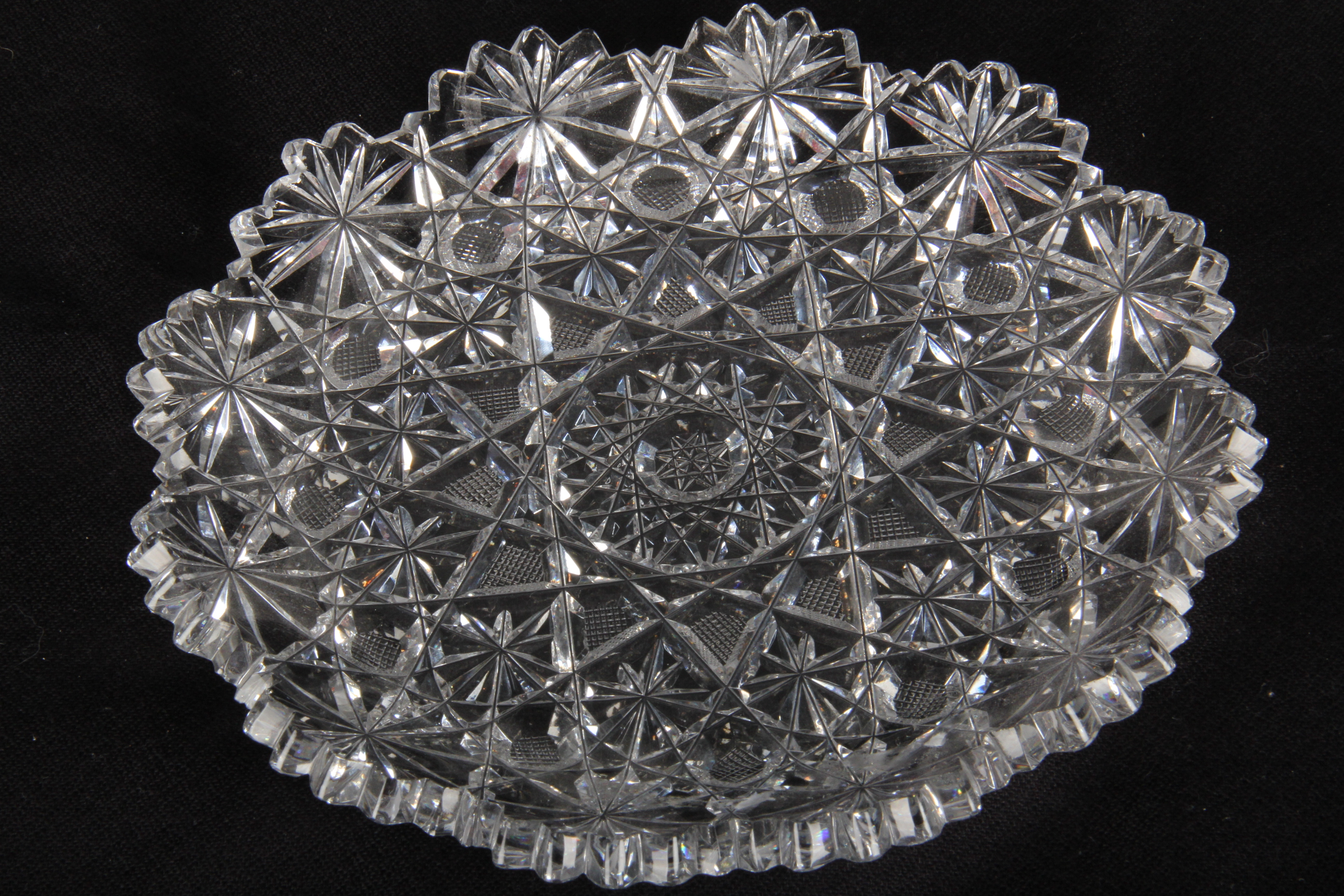 Antique Cut Glass Covered Butter Dish