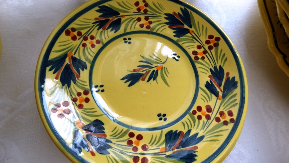 Vintage Henriot Quimper Yellow Soleil Breton Peasant Earthenware