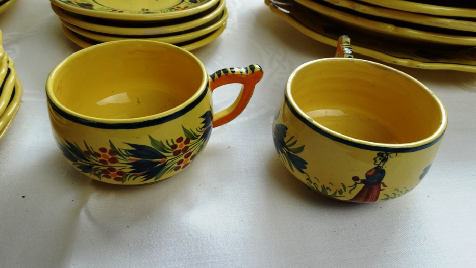 Vintage Henriot Quimper Yellow Soleil Breton Peasant Earthenware
