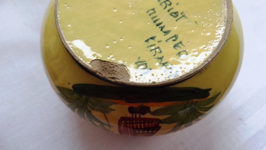 Vintage Henriot Quimper Yellow Soleil Breton Peasant Earthenware