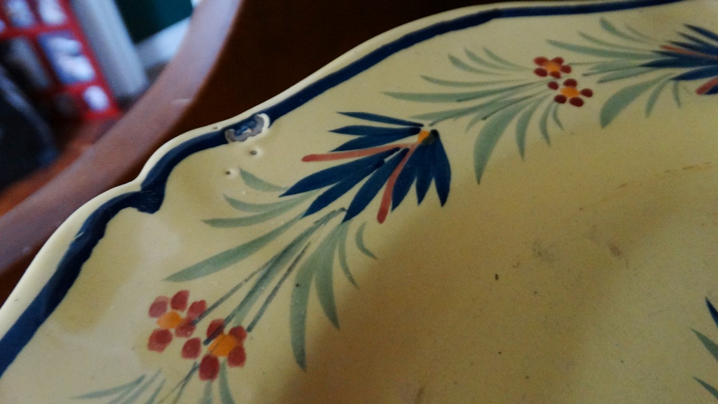 Vintage Henriot Quimper Yellow Soleil Breton Peasant Earthenware