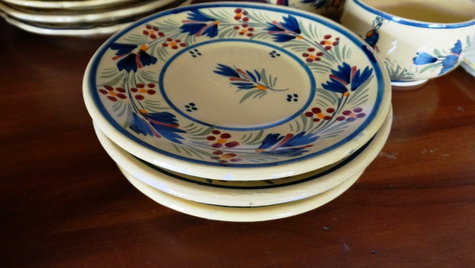 Vintage Henriot Quimper Yellow Soleil Breton Peasant Earthenware