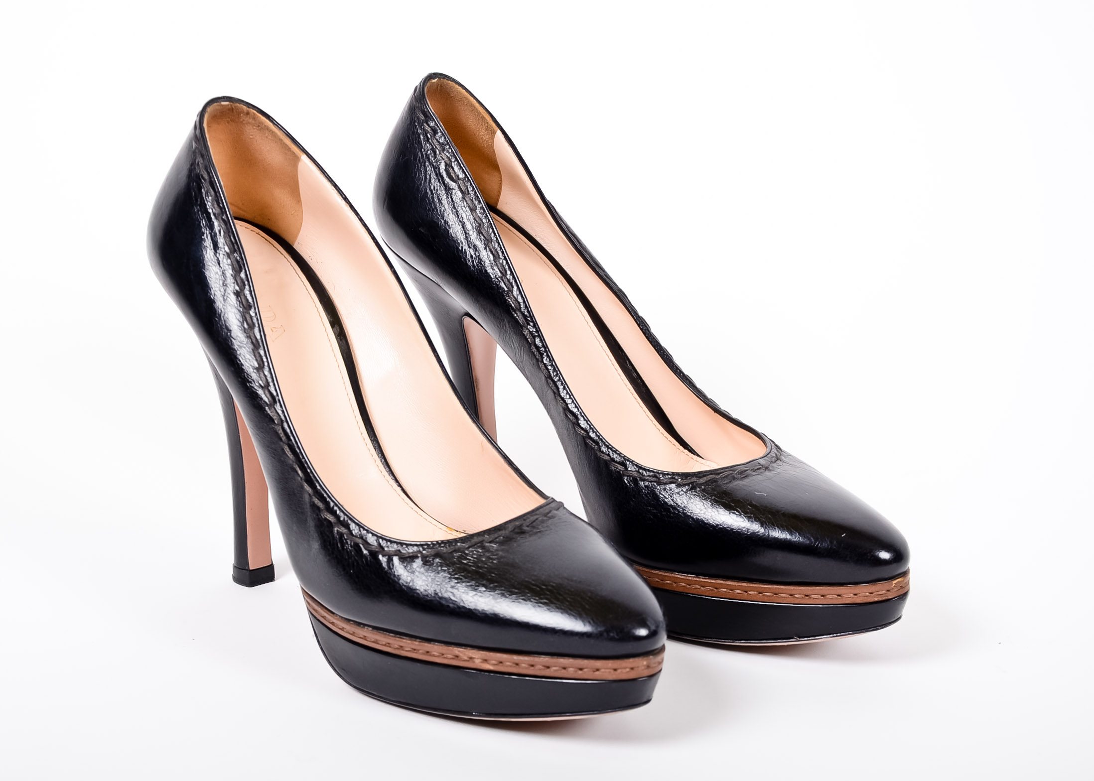 Prada Heels in Black Leather