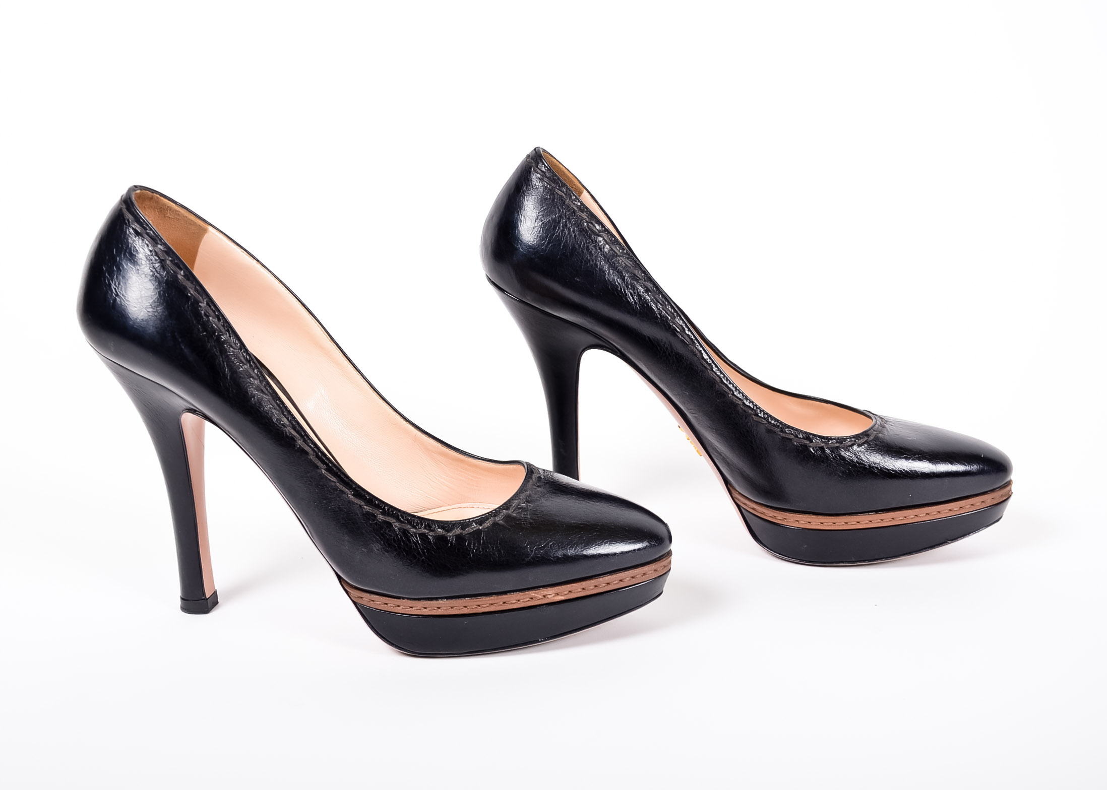 Prada Heels in Black Leather