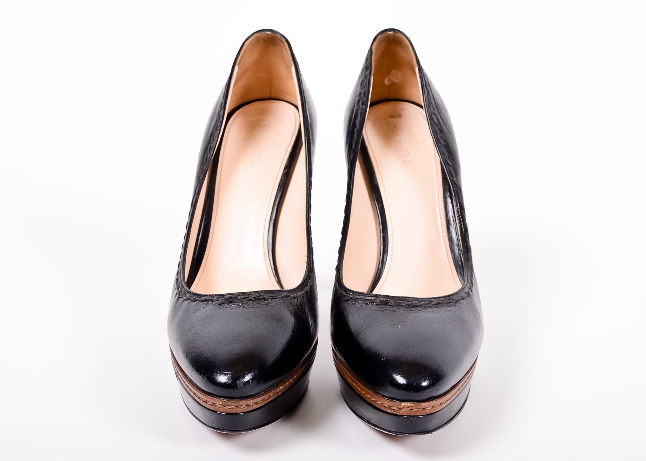 Prada Heels in Black Leather