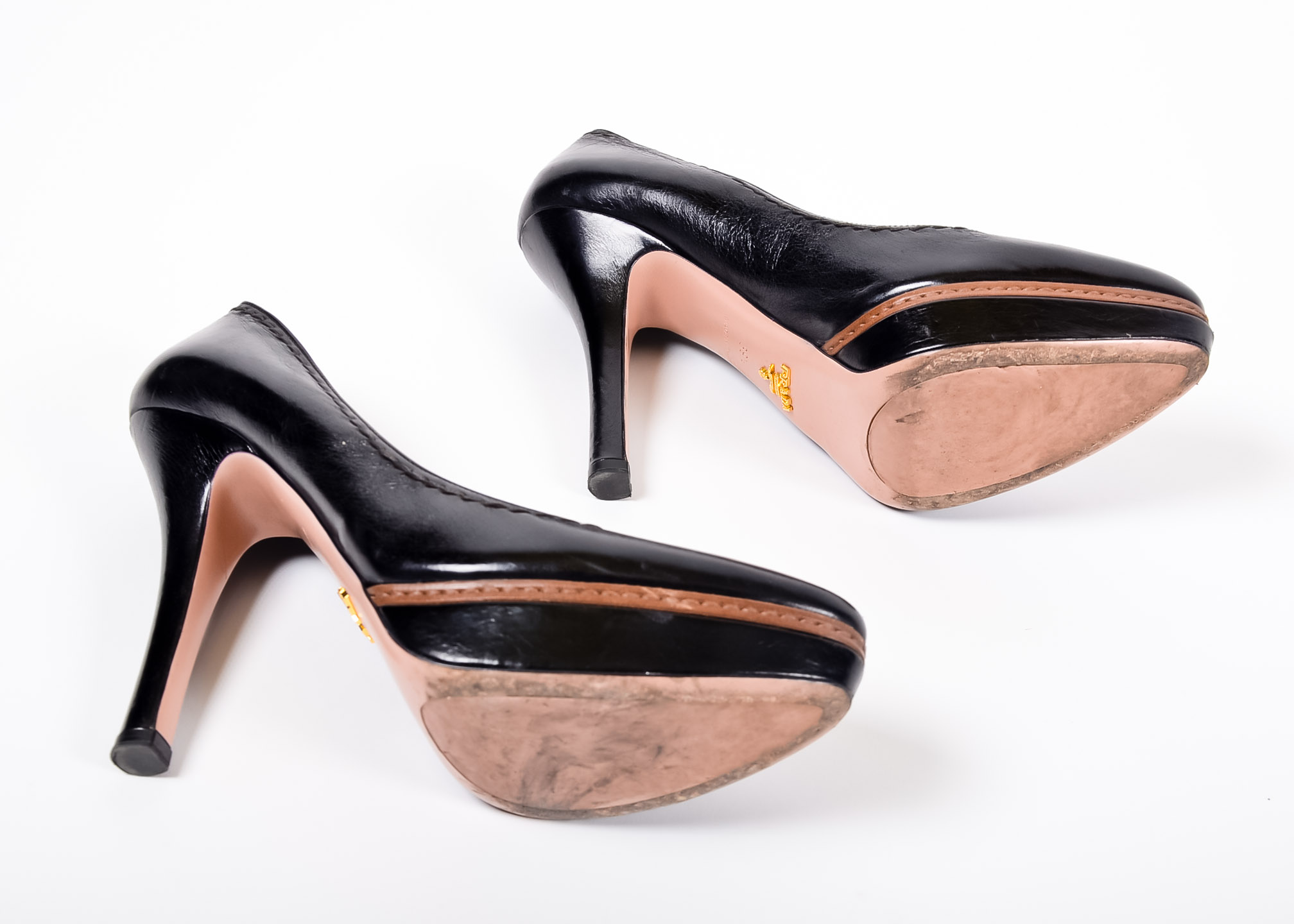 Prada Heels in Black Leather