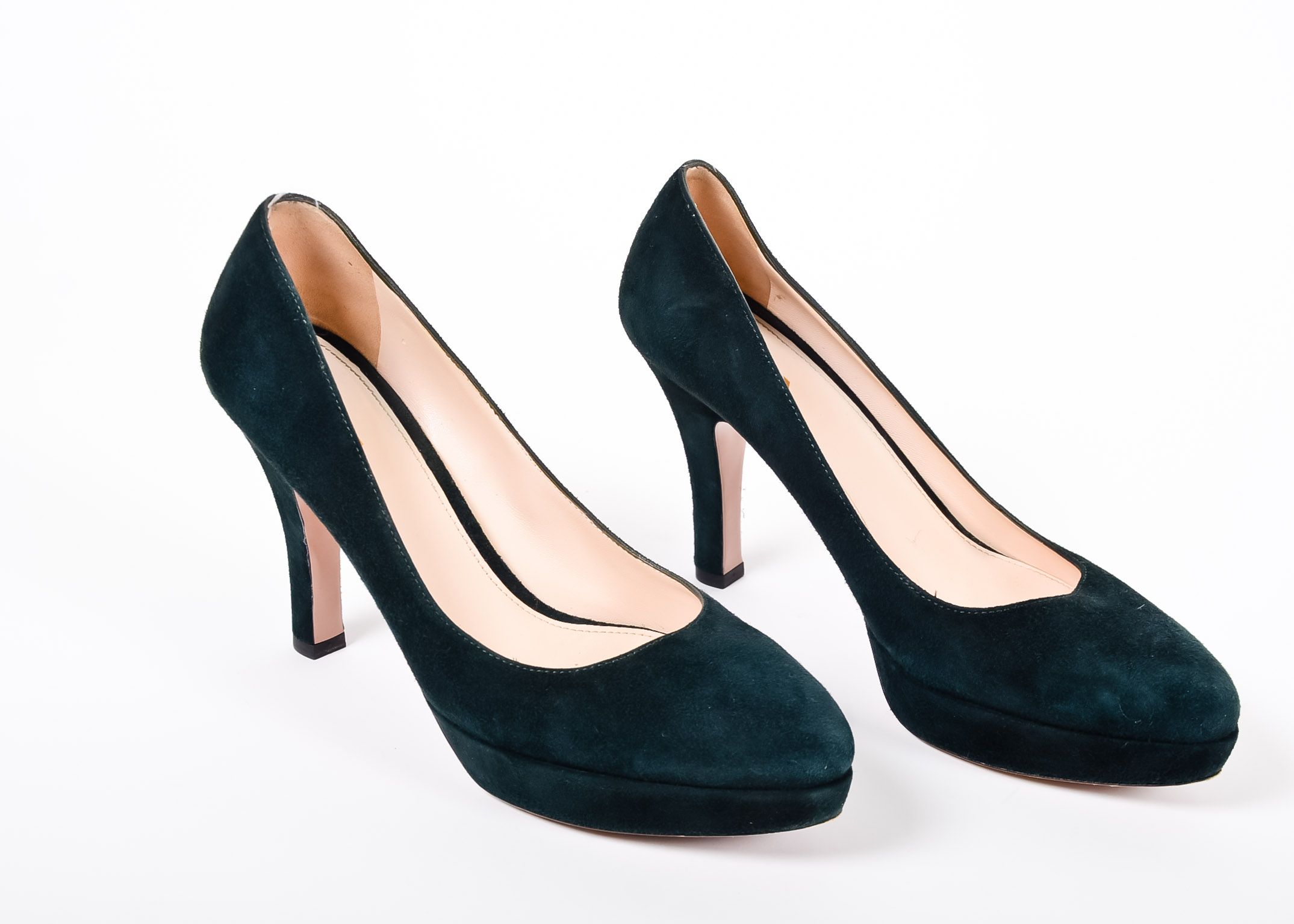 Prada Heels in Teal Suede