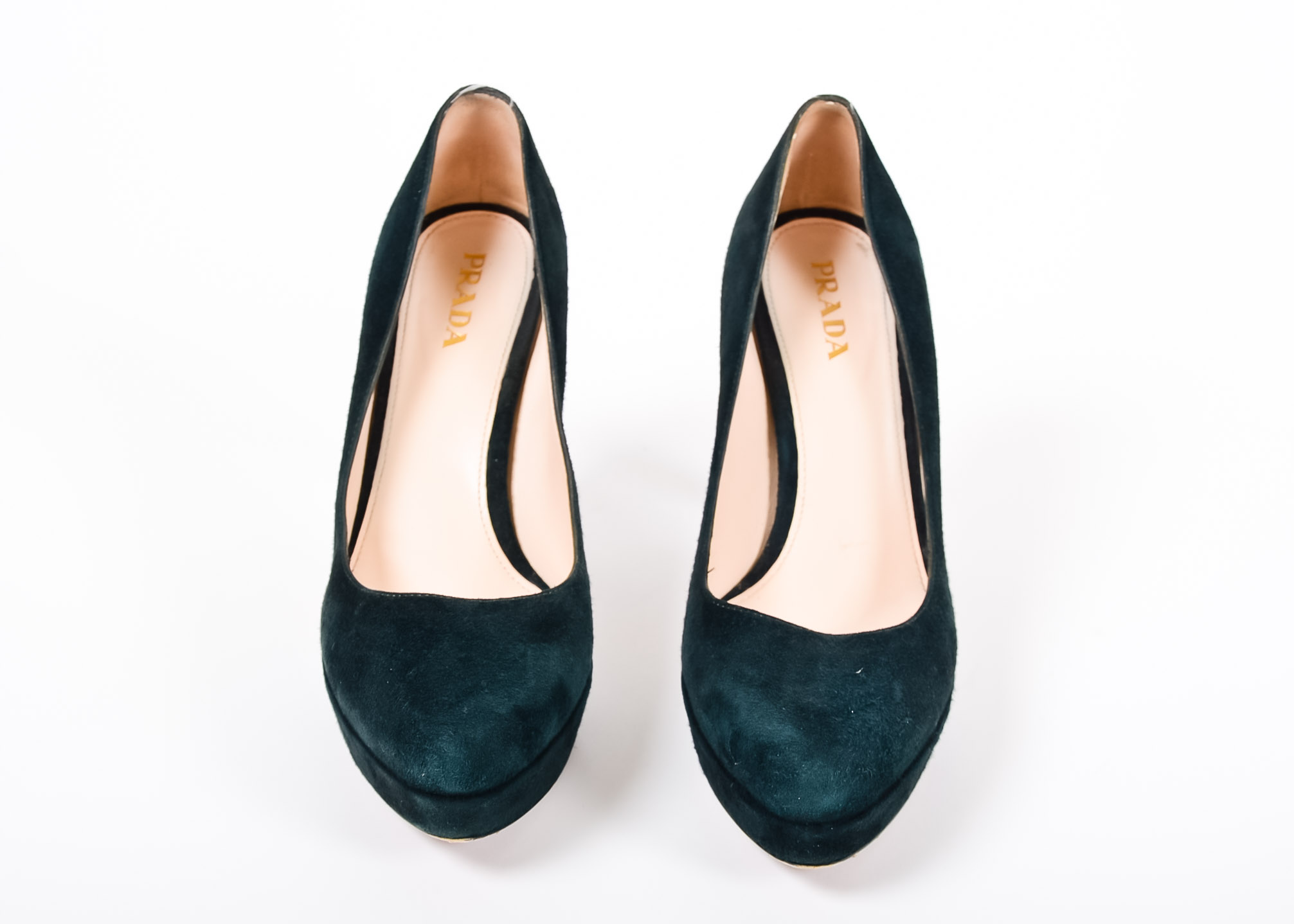 Prada Heels in Teal Suede