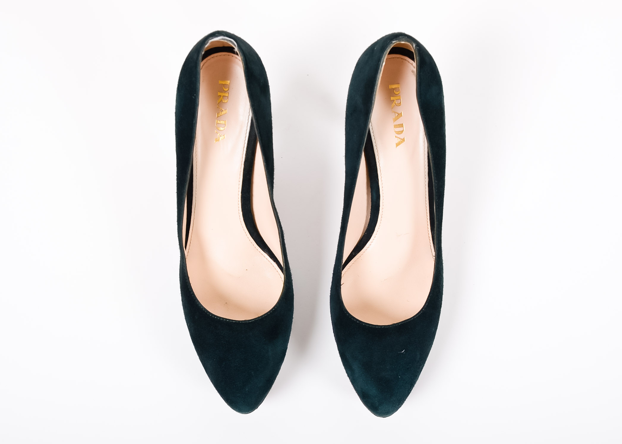 Prada Heels in Teal Suede