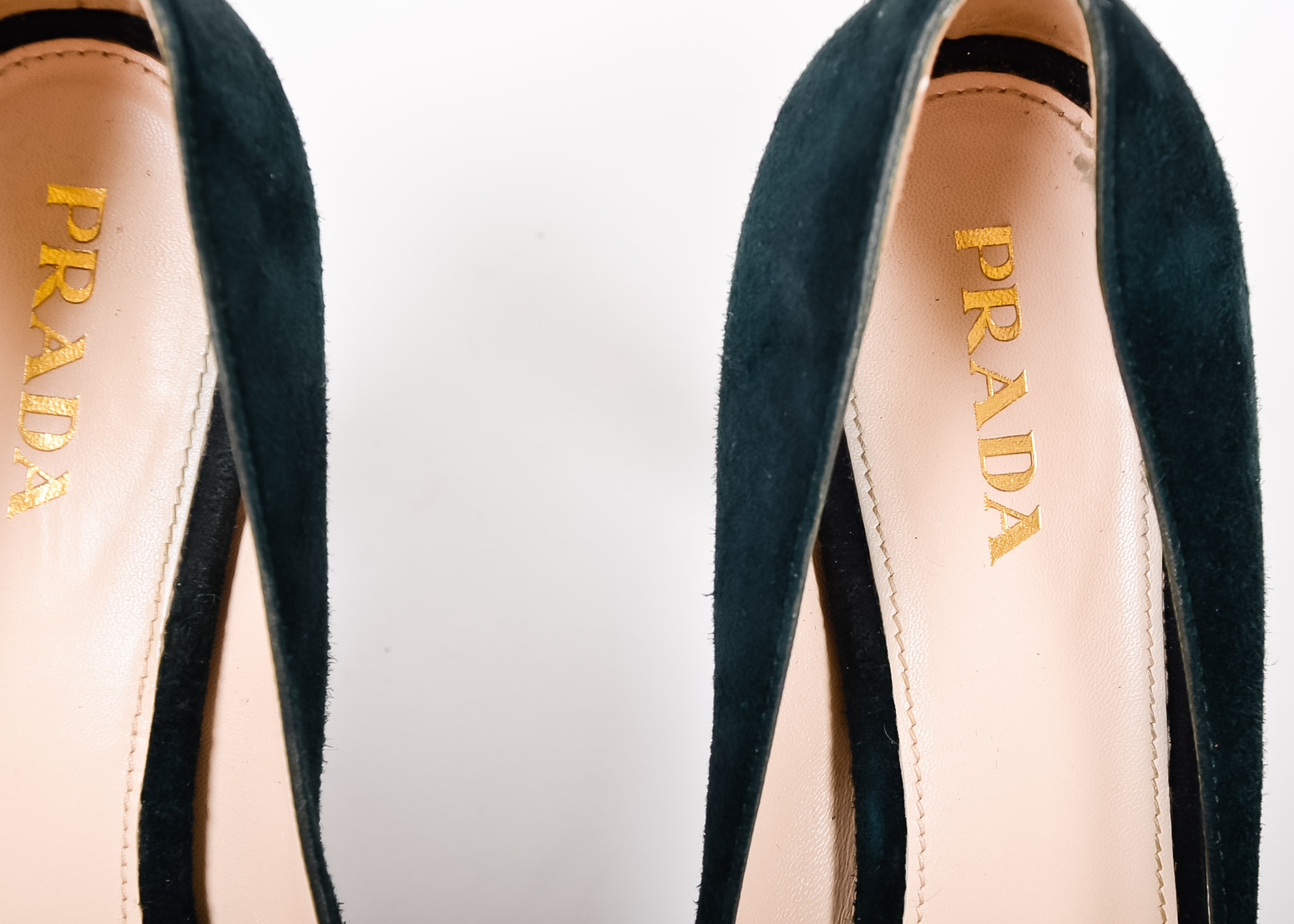 Prada Heels in Teal Suede