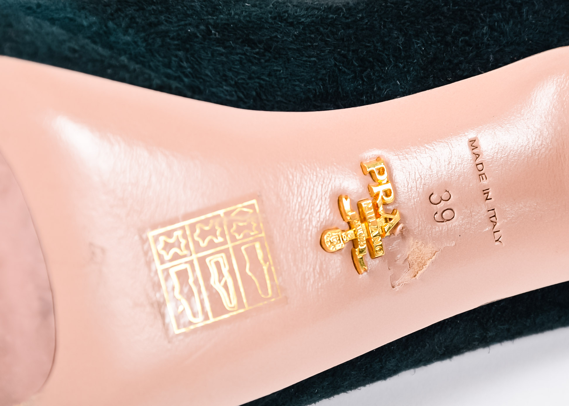 Prada Heels in Teal Suede