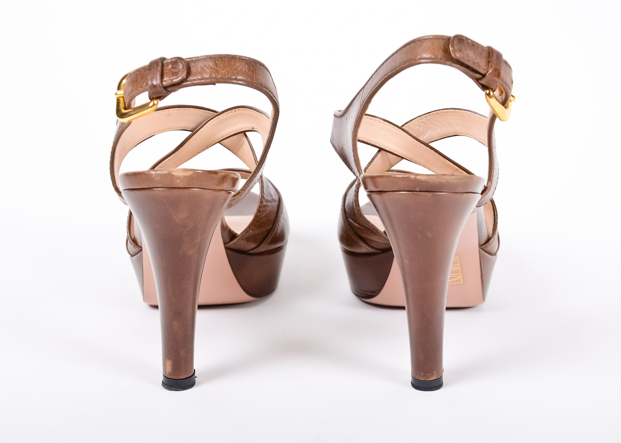 Prada Heels in Brown Leather