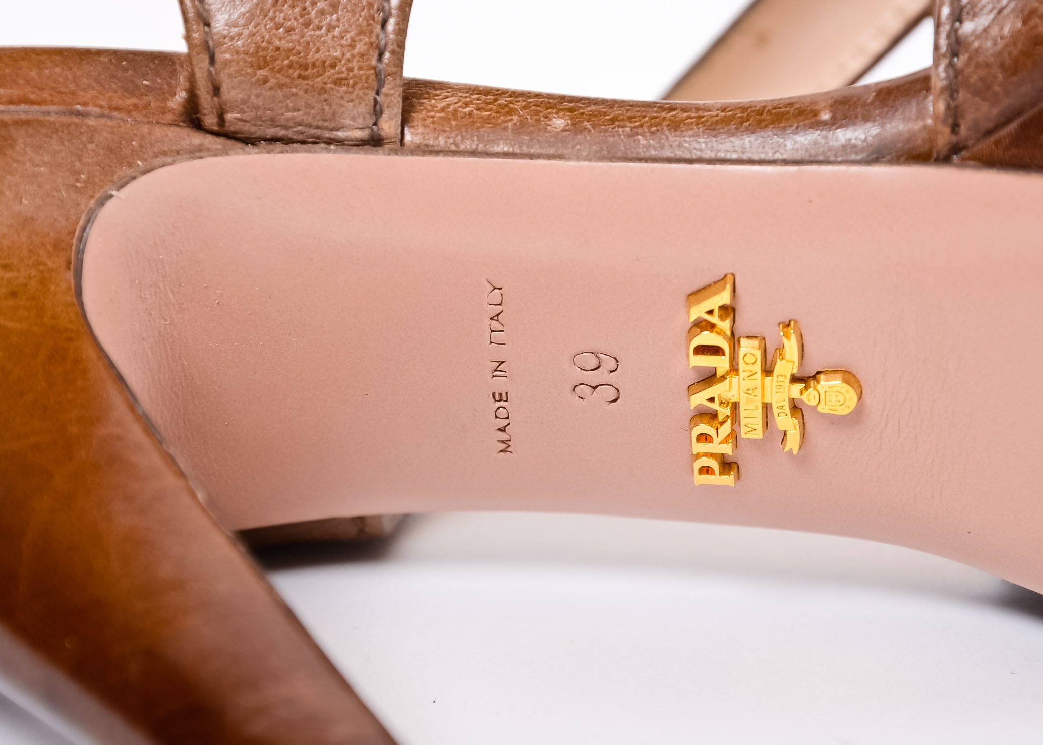 Prada Heels in Brown Leather