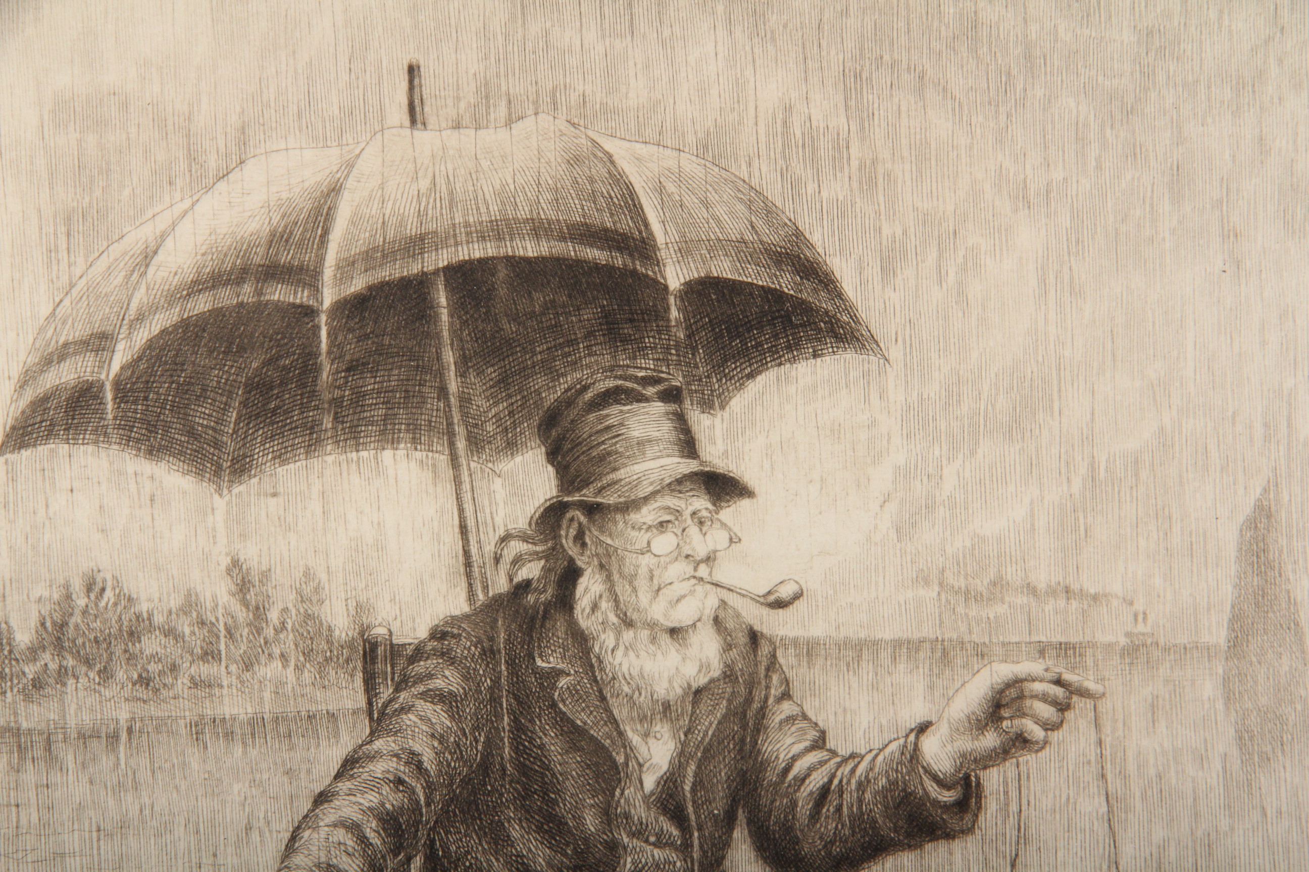 William M. Cary Etching, "The Enthusiast", 1891