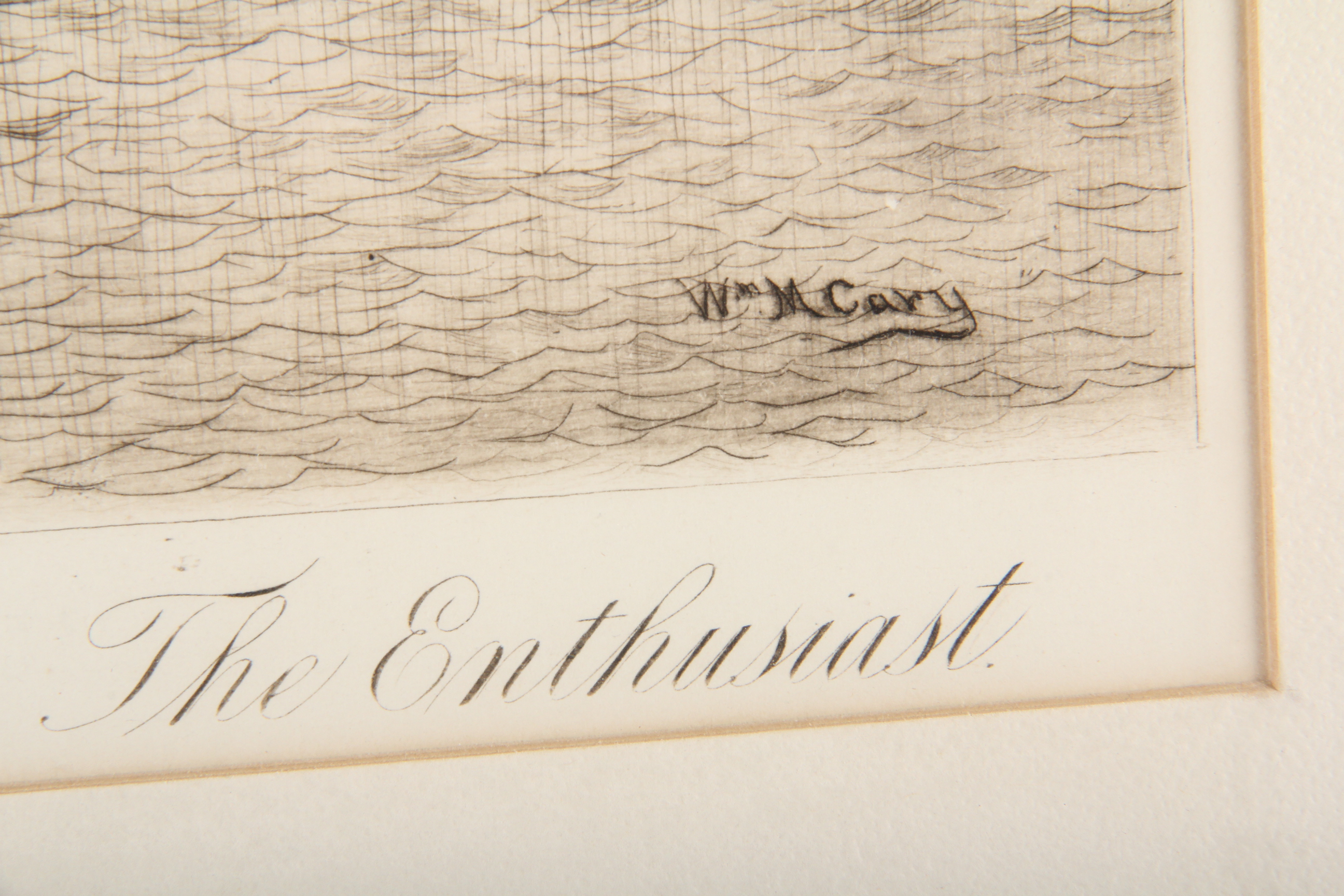 William M. Cary Etching, "The Enthusiast", 1891