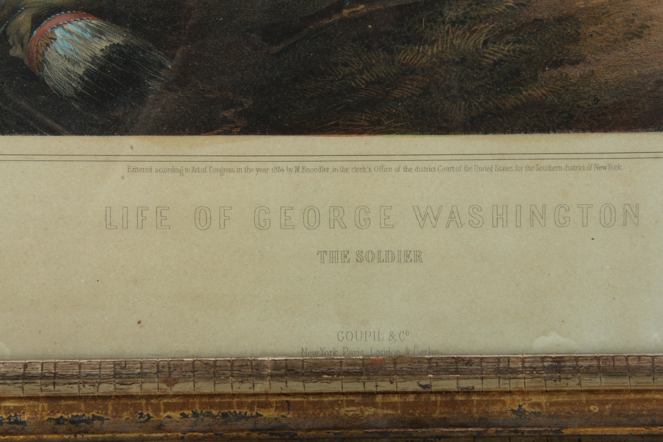 Color Lithograph "Life of George Washington" Copyright 1854