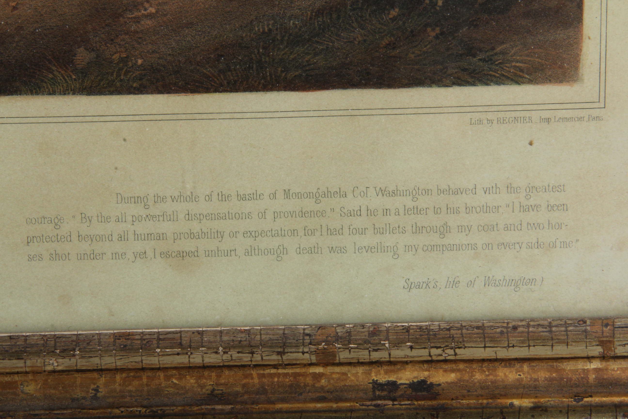 Color Lithograph "Life of George Washington" Copyright 1854