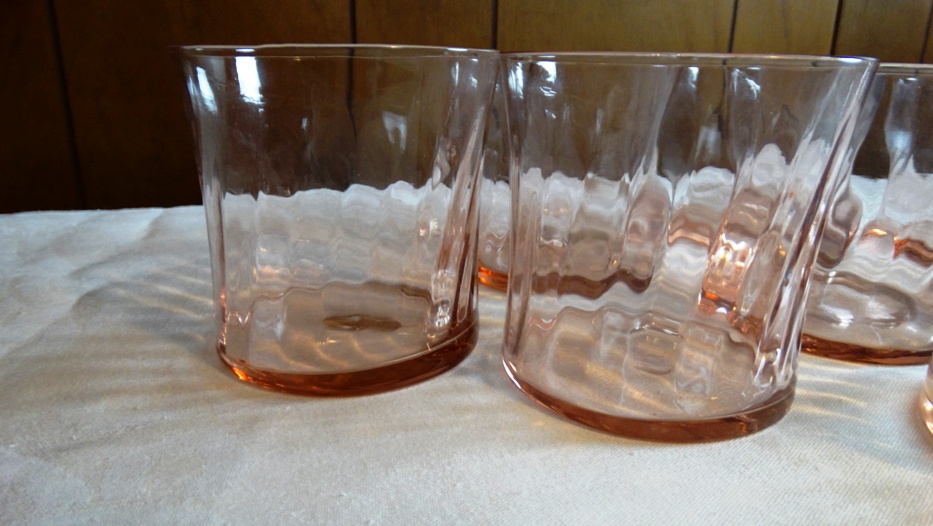Vintage Pink Depression Dishes and Pink Beverage Glasses