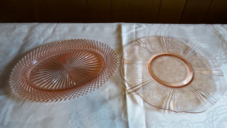 Vintage Pink Depression Dishes and Pink Beverage Glasses