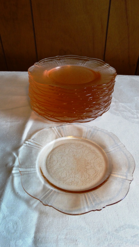 Vintage Pink Depression Dishes and Pink Beverage Glasses