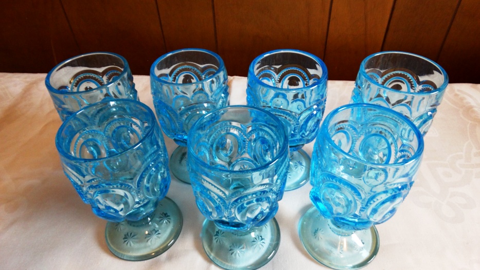 Vintage Moon and Stars Goblets and Compote