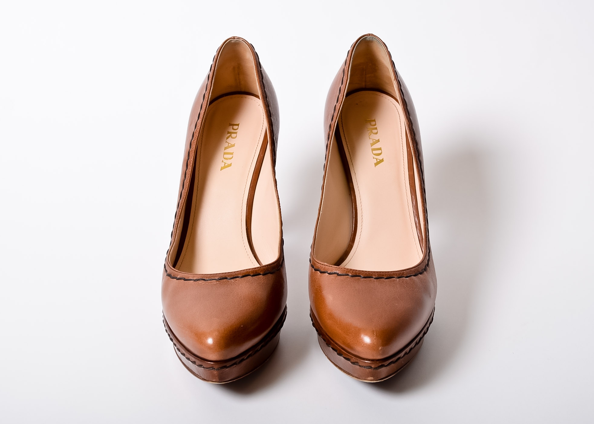 Prada Heels in Brown Leather