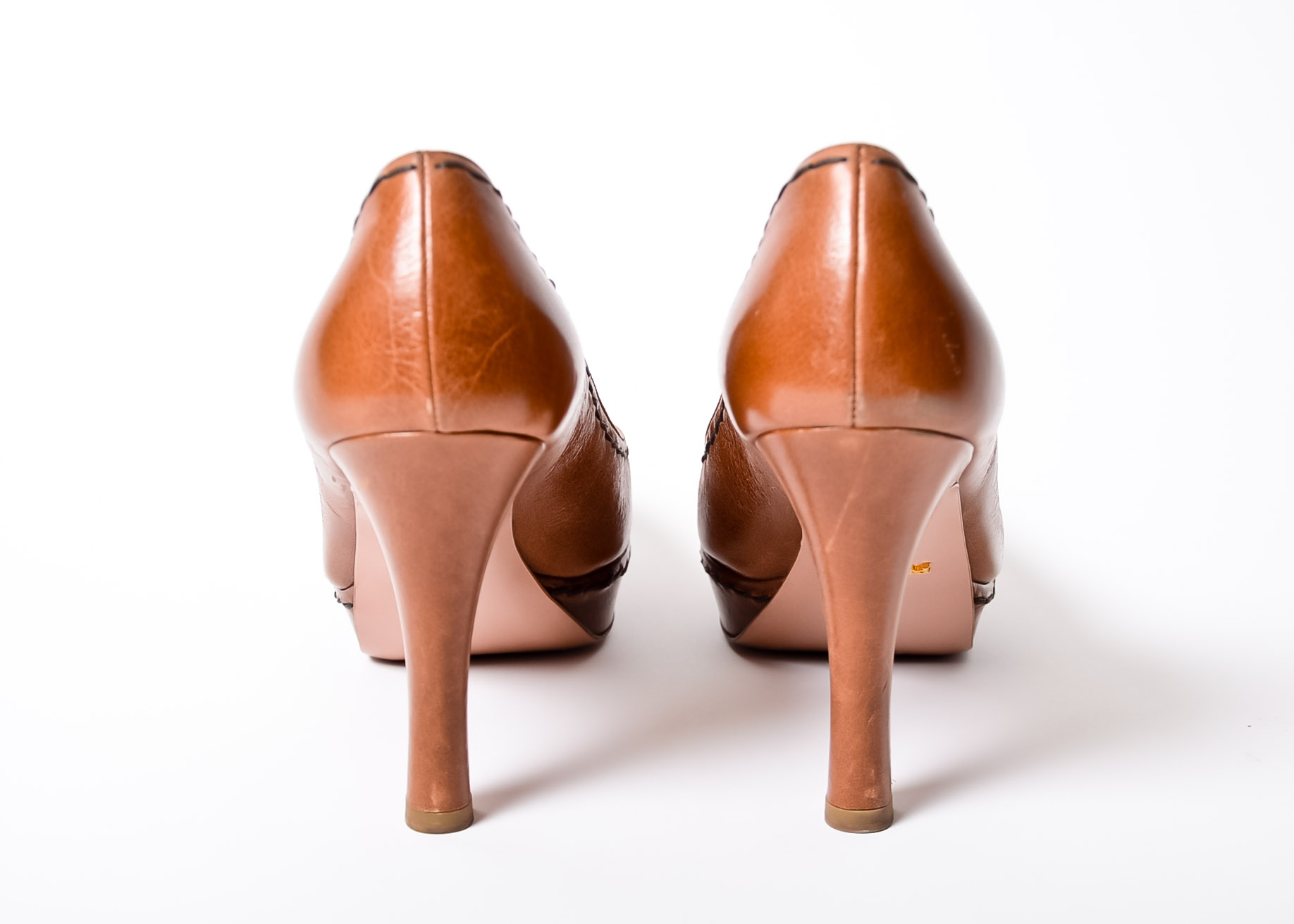 Prada Heels in Brown Leather