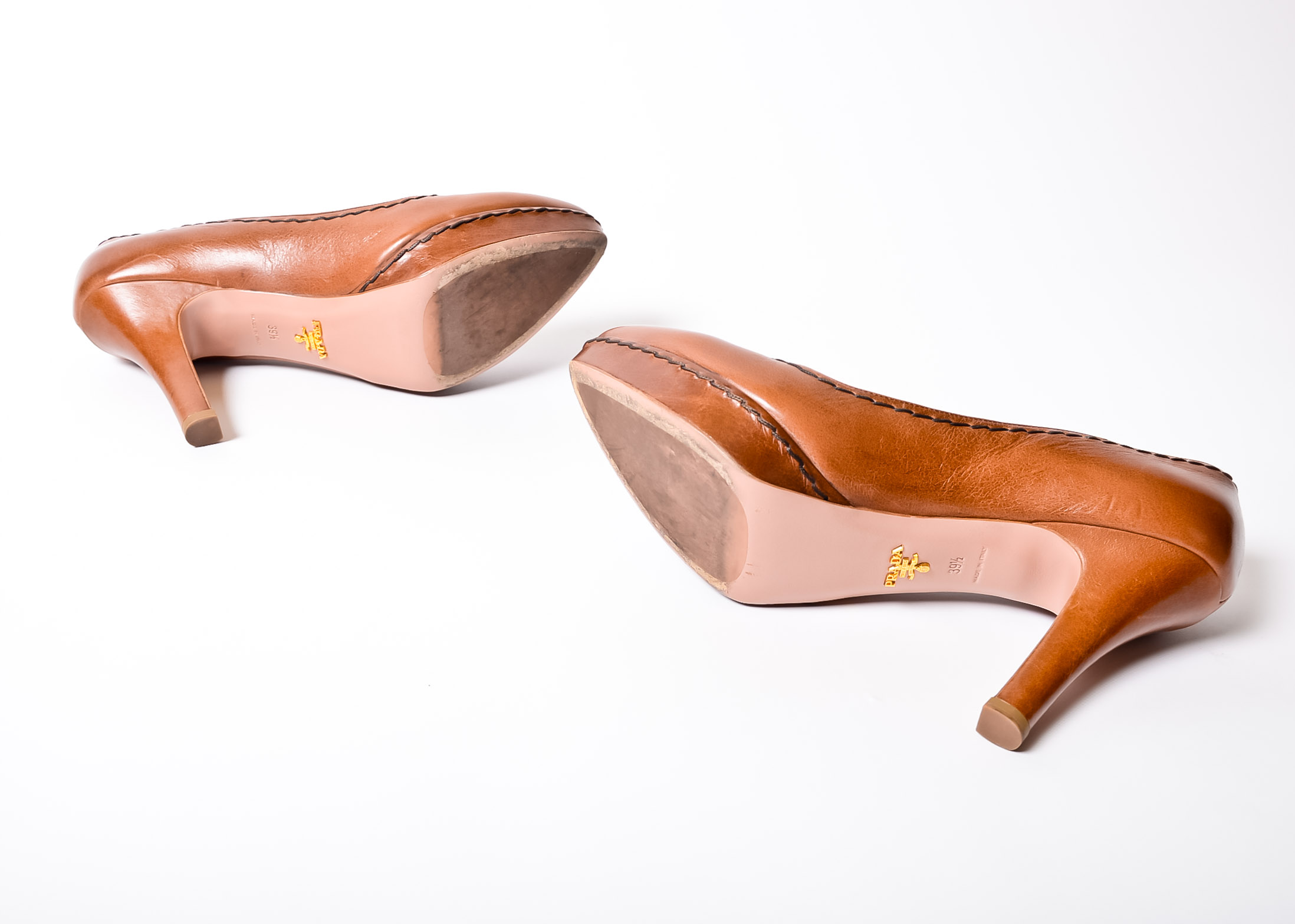 Prada Heels in Brown Leather